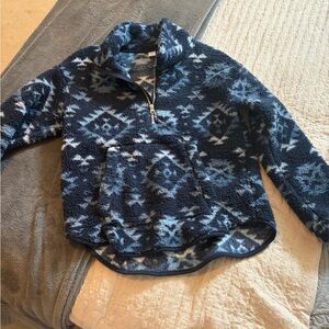 Old Navy Cozy Navy Blue Aztec Fleece Pullover. Sz S. Worn Once